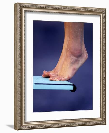 Detail of Divers Feet on the Diving Board-null-Framed Photographic Print