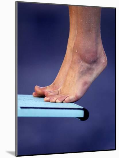 Detail of Divers Feet on the Diving Board-null-Mounted Photographic Print