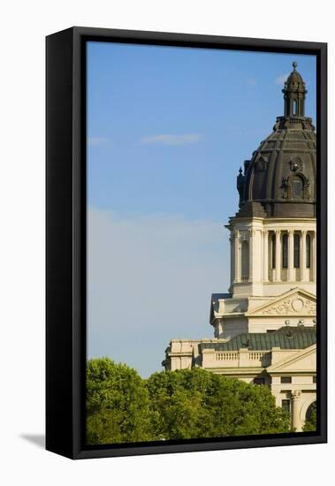 Detail of dome of South Dakota State Capitol and complex, Pierre, South Dakota, built between 19...-null-Framed Premier Image Canvas