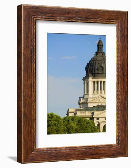 Detail of dome of South Dakota State Capitol and complex, Pierre, South Dakota, built between 19...-null-Framed Photographic Print