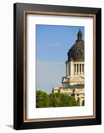 Detail of dome of South Dakota State Capitol and complex, Pierre, South Dakota, built between 19...-null-Framed Photographic Print