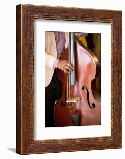 Detail of Double Bass Being Played by a Local Musician in Bar El Floridita-Lee Frost-Framed Photographic Print