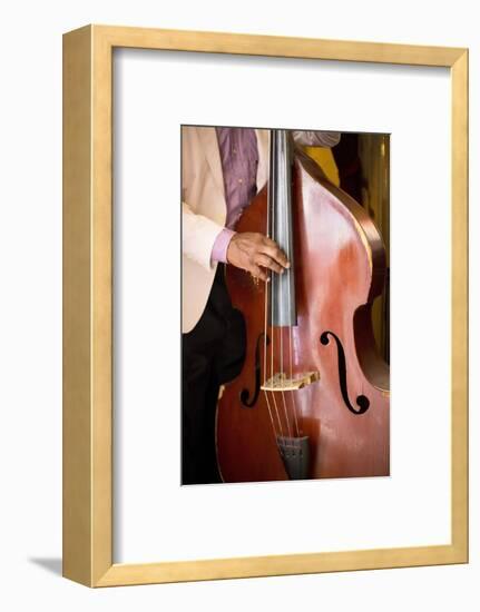 Detail of Double Bass Being Played by a Local Musician in Bar El Floridita-Lee Frost-Framed Photographic Print