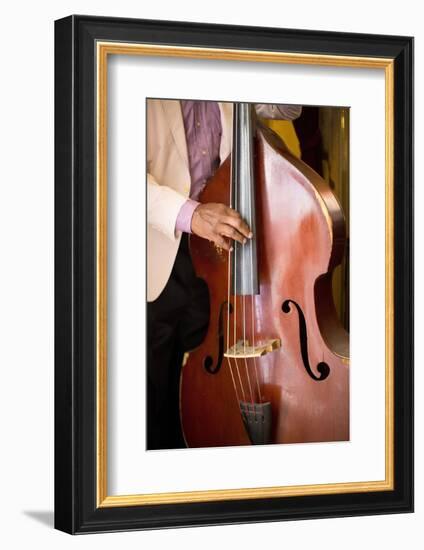 Detail of Double Bass Being Played by a Local Musician in Bar El Floridita-Lee Frost-Framed Photographic Print