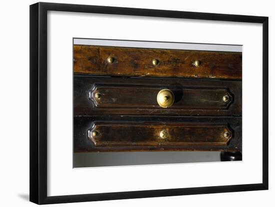 Detail of Drawers of Walnut Library Table, Made in Bologna, Italy, 16th Century-null-Framed Giclee Print