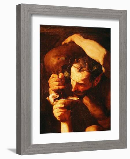 Detail of Drunken Silenus, 1626-Jusepe de Ribera-Framed Giclee Print