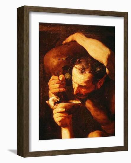 Detail of Drunken Silenus, 1626-Jusepe de Ribera-Framed Giclee Print