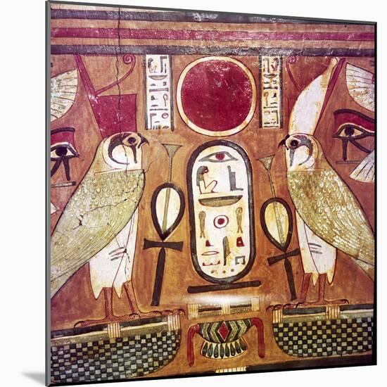 Detail of Egyptian coffin of Priestess of Amen-Ra, Cartouche of Osiris, c950BC-900BC-Unknown-Mounted Giclee Print