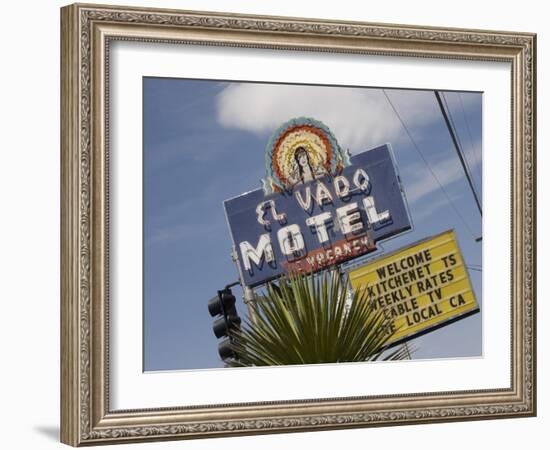 Detail of El Vado Motel Sign, Albuquerque, New Mexico, USA-Nancy & Steve Ross-Framed Photographic Print