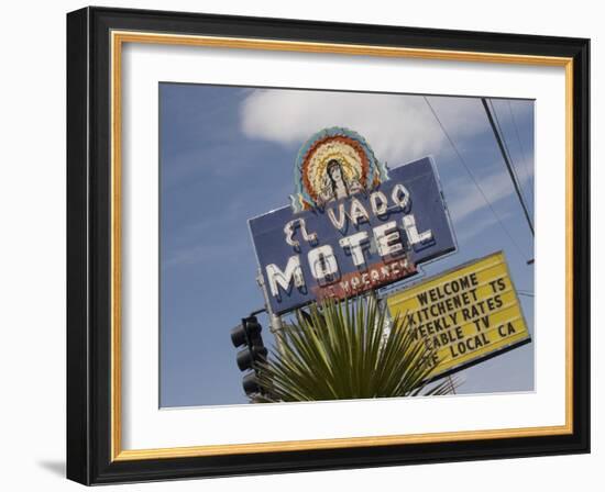 Detail of El Vado Motel Sign, Albuquerque, New Mexico, USA-Nancy & Steve Ross-Framed Photographic Print