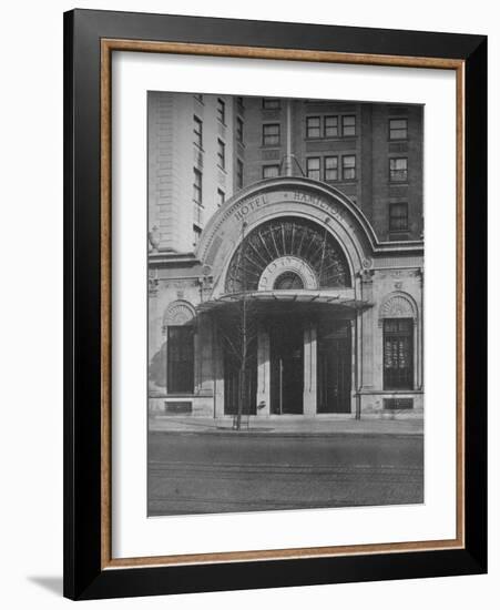 Detail of entrance, Hotel Hamilton, Washington DC, 1923-null-Framed Photographic Print