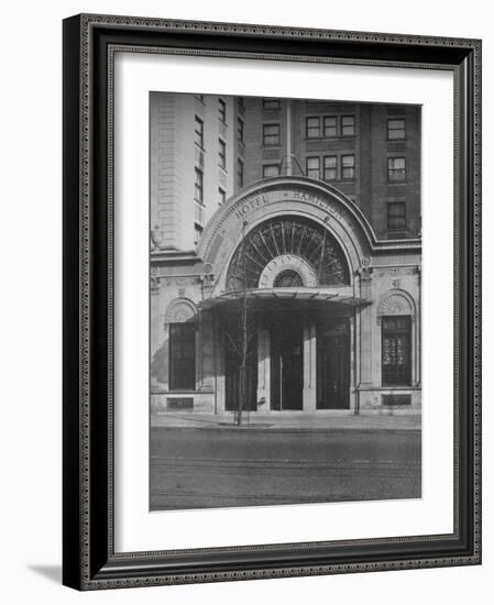 Detail of entrance, Hotel Hamilton, Washington DC, 1923-null-Framed Photographic Print