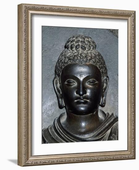 Detail of Face of Buddha Statue from Archaeological Site in Lahore, Pakistan-null-Framed Giclee Print