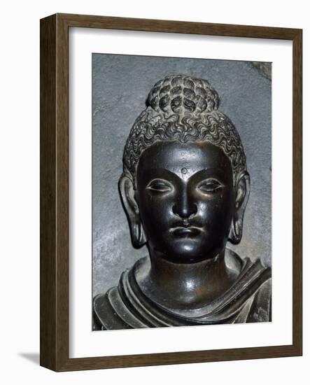 Detail of Face of Buddha Statue from Archaeological Site in Lahore, Pakistan-null-Framed Giclee Print