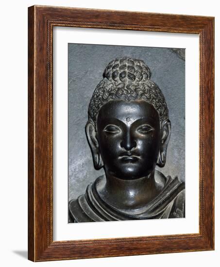 Detail of Face of Buddha Statue from Archaeological Site in Lahore, Pakistan-null-Framed Giclee Print