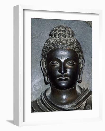 Detail of Face of Buddha Statue from Archaeological Site in Lahore, Pakistan-null-Framed Giclee Print