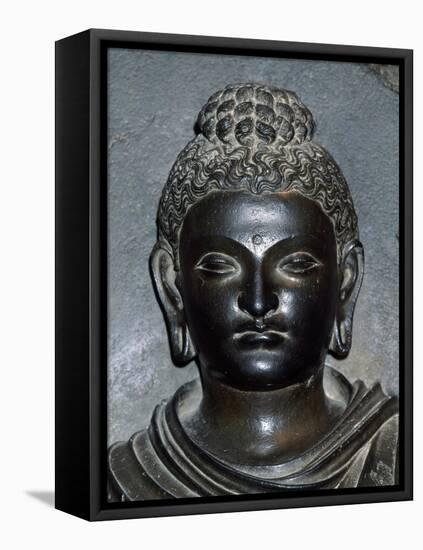 Detail of Face of Buddha Statue from Archaeological Site in Lahore, Pakistan-null-Framed Premier Image Canvas
