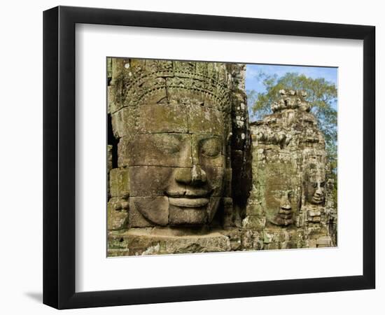 Detail of Face on Bayon Temple-Bob Krist-Framed Photographic Print