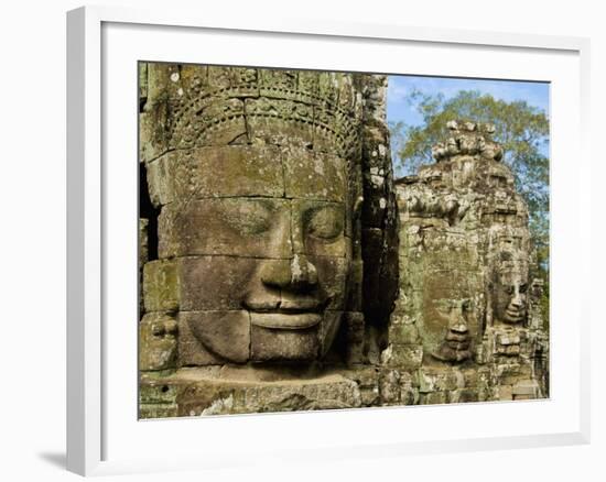 Detail of Face on Bayon Temple-Bob Krist-Framed Photographic Print