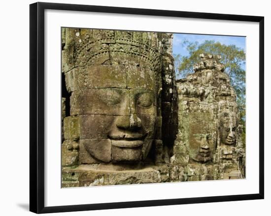 Detail of Face on Bayon Temple-Bob Krist-Framed Photographic Print