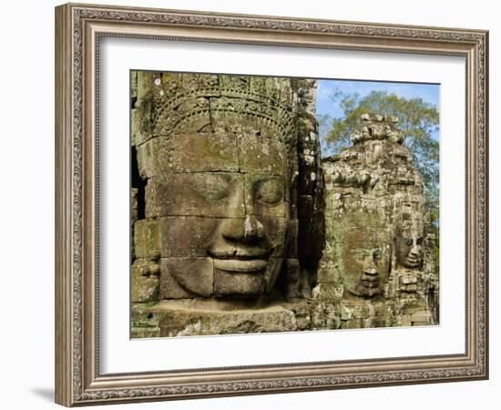 Detail of Face on Bayon Temple-Bob Krist-Framed Photographic Print