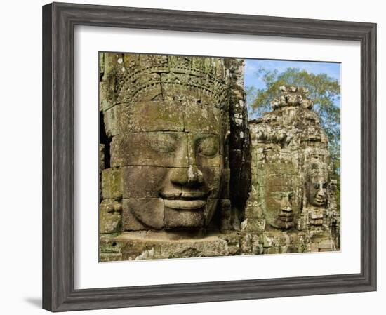 Detail of Face on Bayon Temple-Bob Krist-Framed Photographic Print