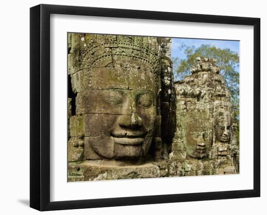 Detail of Face on Bayon Temple-Bob Krist-Framed Photographic Print