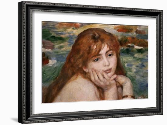 Detail of Female Figure's Head from Seated Bather-Pierre-Auguste Renoir-Framed Giclee Print