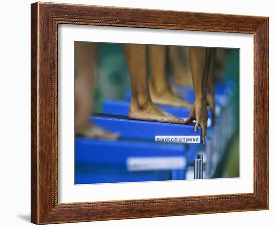 Detail of Female Swimmers at the Start of a Race-null-Framed Photographic Print