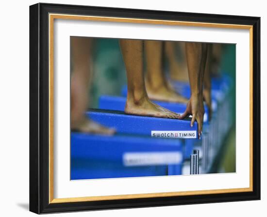 Detail of Female Swimmers at the Start of a Race-null-Framed Photographic Print