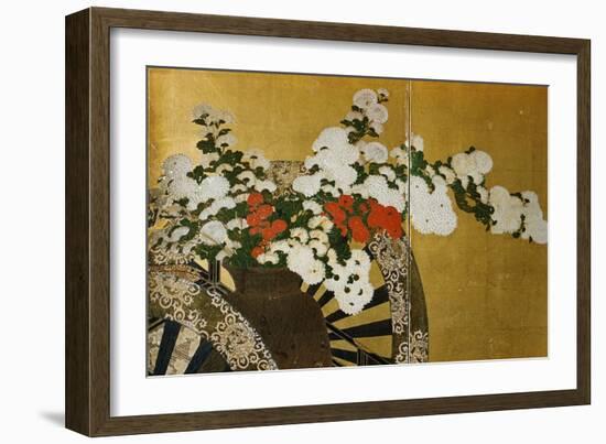 Detail of Flower Carts Edo Period Screen-null-Framed Giclee Print