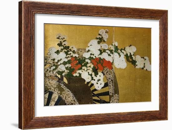 Detail of Flower Carts Edo Period Screen-null-Framed Giclee Print