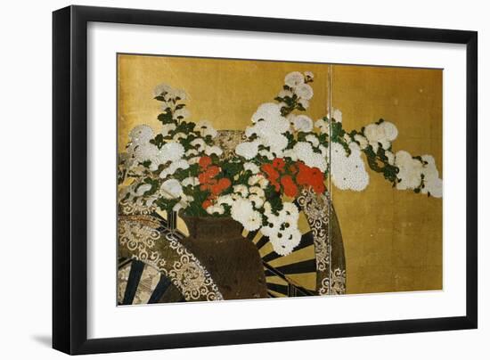 Detail of Flower Carts Edo Period Screen-null-Framed Giclee Print