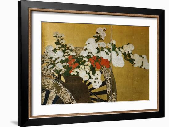 Detail of Flower Carts Edo Period Screen-null-Framed Giclee Print