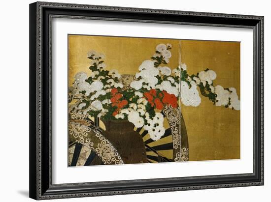 Detail of Flower Carts Edo Period Screen-null-Framed Giclee Print