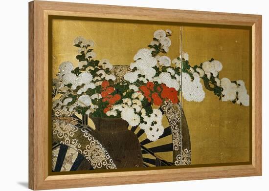Detail of Flower Carts Edo Period Screen-null-Framed Premier Image Canvas