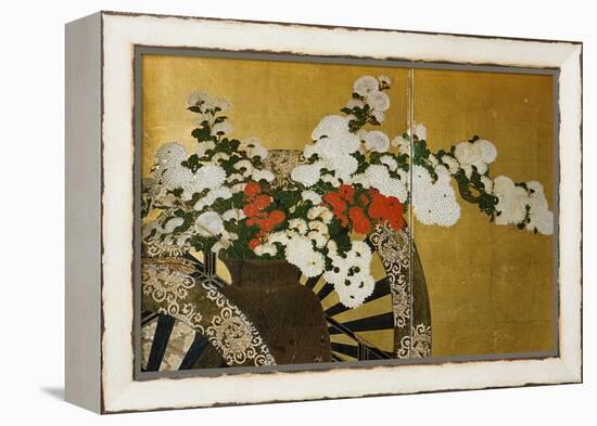 Detail of Flower Carts Edo Period Screen-null-Framed Premier Image Canvas