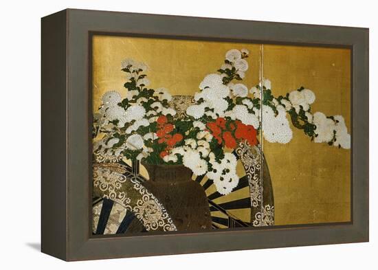 Detail of Flower Carts Edo Period Screen-null-Framed Premier Image Canvas