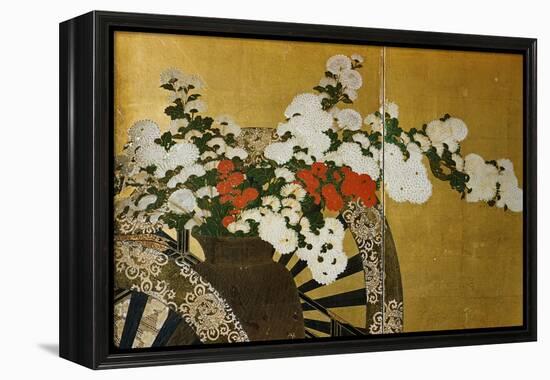 Detail of Flower Carts Edo Period Screen-null-Framed Premier Image Canvas