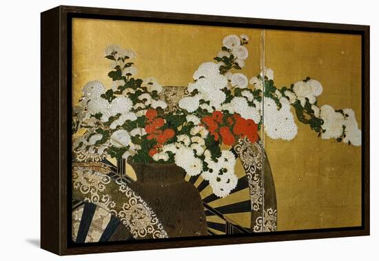 Detail of Flower Carts Edo Period Screen-null-Framed Premier Image Canvas