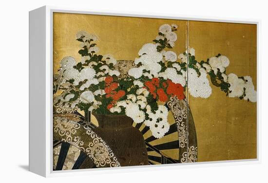 Detail of Flower Carts Edo Period Screen-null-Framed Premier Image Canvas