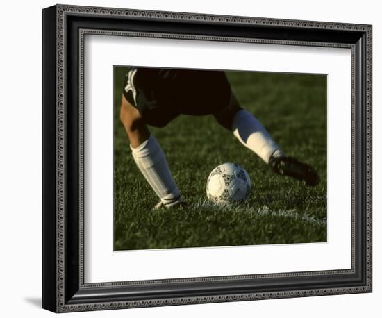 Detail of Foot About to Kick a Soccer Ball-Paul Sutton-Framed Photographic Print