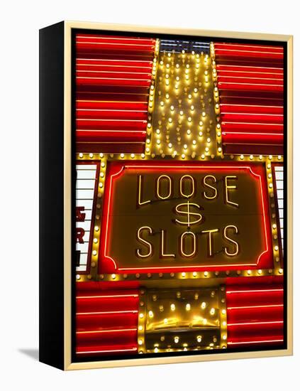 Detail of Fremont Casino Sign, Fremont Street Experience, Downtown, Las Vegas, Nevada, Usa-Walter Bibikow-Framed Premier Image Canvas