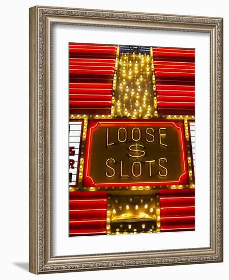 Detail of Fremont Casino Sign, Fremont Street Experience, Downtown, Las Vegas, Nevada, Usa-Walter Bibikow-Framed Photographic Print