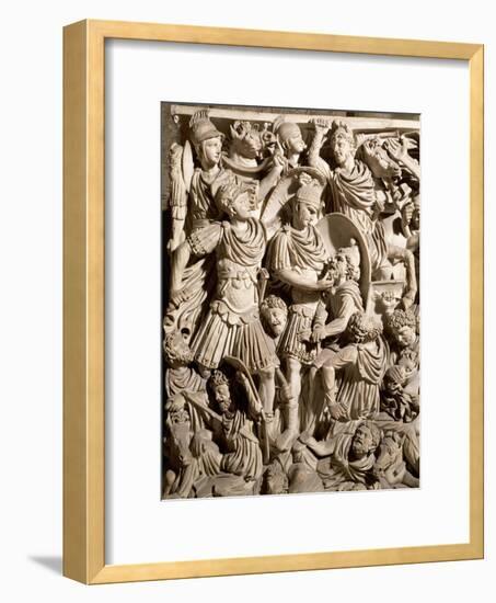 Detail of Grande Ludovisi Sarcophagus Depicting Battle Between Romans and Dacians-null-Framed Giclee Print