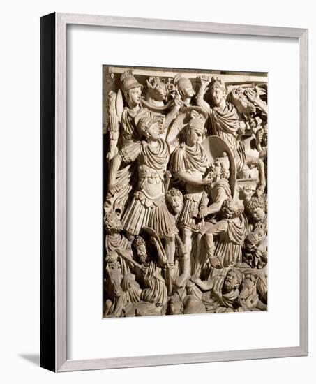 Detail of Grande Ludovisi Sarcophagus Depicting Battle Between Romans and Dacians-null-Framed Giclee Print