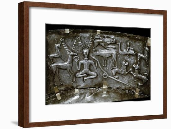 Detail of Gundestrup Cauldron, Celtic horned God Cernunnos, Danish, c100 BC. Artist: Unknown-Unknown-Framed Giclee Print