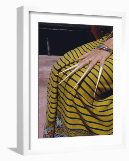 Detail of Hand and Skirt of a Thai Dancer, Chiang Mai, Northern Thailand, Asia-Gavin Hellier-Framed Photographic Print