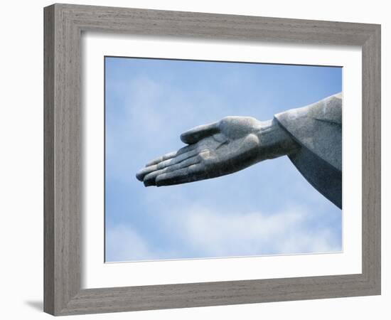 Detail of Hand of Christ the Redeemer Statue Tops Corcovado Mountain-Mark Hannaford-Framed Photographic Print