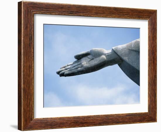 Detail of Hand of Christ the Redeemer Statue Tops Corcovado Mountain-Mark Hannaford-Framed Photographic Print